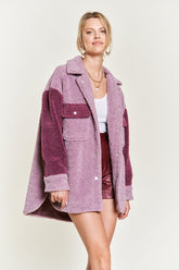 Women Colorblock Sherpa Jacket | Zarnesh